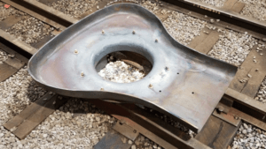 The new door sheet was fabricated by Strasburg Rail Road Mechanical Services.